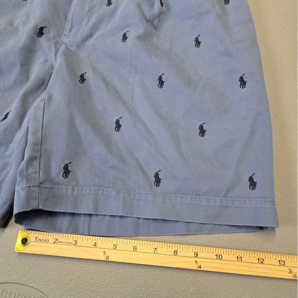 Polo Ralph Lauren Tyler Shorts Men 42 Blue All Over Pony Embroidered Cotton - Picture 10 of 12